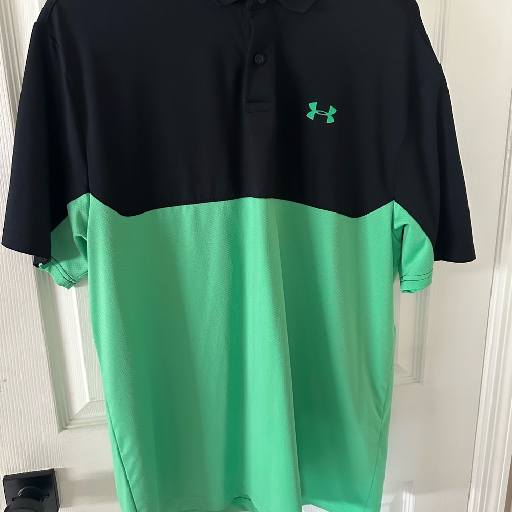 LG Black and Green Polo Shirt Performance Design
